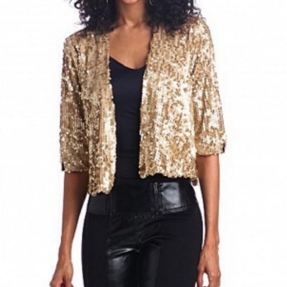 Baby Phat Women’s All Gold Sequins Open Front Cropped Jacket/ 2X - Picture 14 of 14